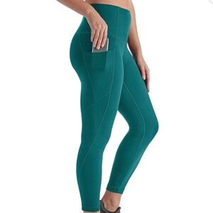Seamless High-Waist Pocket Leggings - Teal Green